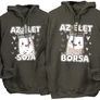 Az élet sója és borsa kapucnis pulóverek (Grafit)