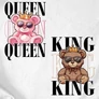 Kép 2/9 - Queen &amp; King (macis) páros póló szett (B_fehér)