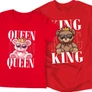 Kép 9/9 - Queen &amp; King (macis)  páros póló szett (Piros)