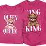 Kép 4/9 - Queen &amp; King (macis) páros póló szett (Rózsaszin)