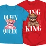 Kép 1/9 - Queen &amp; King (macis) páros póló szet (Türkiz - Piros)