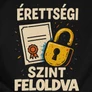 Kép 2/3 - Érettségi szint feloldva  póló (B_Fekete)