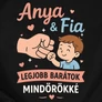 Kép 2/4 - Anya és fia/lánya legjobb barátok páros póló szett (B_fekete)