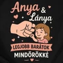 Kép 3/4 - Anya és fia/lánya legjobb barátok páros póló szett (B_fekete)