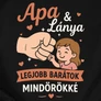 Kép 2/4 - Apa és fia/lánya legjobb barátok páros póló szett (B_fekete)