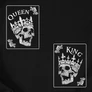 Kép 2/4 - Queen &amp; King koponyás kapucnis pulóverek (hátul nyomott) (Fekete)