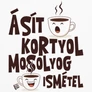Ásít, kortyol, mosolyog, ismétel fém bögre (B_Fehér)