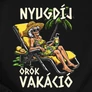 Kép 2/3 - Nyugdíj, örök vakáció női póló (B_Fekete)