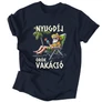 Nyugdíj, örök vakáció póló (Sötétkék)