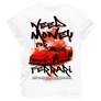 Need money for | Ferrari póló hátul (Fehér)