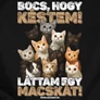 Kép 2/3 - Bocs, hogy késtem (cica) női póló (B_Fekete)