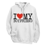 Kép 3/6 - I love my Boyfriend páros kapucnis pulóver (fehér)