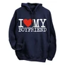 I love my Boyfriend páros kapucnis pulóver (sötétkék)