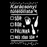 Karácsonyi túlélőlista női póló (B_fekete)