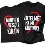 Minden értelmét veszti páros póló (fekete)