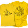 Kép 7/8 - Pizza Love páros póló szett  (női sárga, férfi sárga)