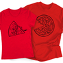 Kép 6/8 - Pizza Love páros póló szett (női piros férfi  piros)