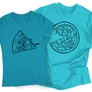 Pizza Love páros póló szett (Türkizkék)