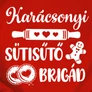 Karácsonyi süti sütő brigád női póló (B_Piros)