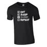 EAT SLEEP K-POP REPEAT PÓLÓ (fekete)