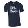 Eat sleep K-POP repeat póló (Sötétkék)