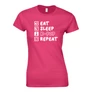 Eat sleep K-POP repeat női póló (Rózsaszín)