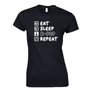 EAT SLEEP K-POP REPEAT (Fekete)