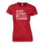 Eat sleep K-POP repeat női póló (Piros)