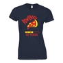 Kép 4/5 - Pizza női póló (Sötétkék)