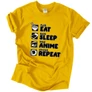 Eat sleep anime repeat póló (Citrom)