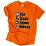 Eat sleep anime repeat póló (Narancs)