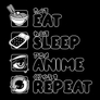 Kép 2/11 - Eat sleep anime repeat gyerek póló (B_Fekete)