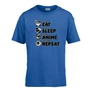 Eat sleep anime repeat gyerek póló (Királykék)