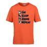 Eat sleep anime repeat gyerek póló (Narancs)
