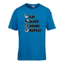 Eat sleep anime repeat gyerek póló (Türkiz)
