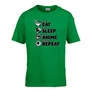 Eat sleep anime repeat gyerek póló (Zöld)