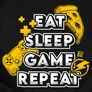 Eat Sleep Game Repeat  póló (B_Fekete)