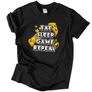 Eat Sleep Game Repeat  póló (Fekete)