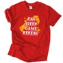 Eat Sleep Game Repeat  póló (Piros)