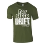 EAT SLEEP DRIFT REPEAT férfi póló (military)