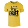 EAT SLEEP DRIFT REPEAT férfi póló (citromsárga)