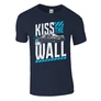 KISS THE WALL férfi póló (sötétkék)