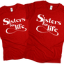Kép 9/11 - Sisters for life női póló szett (piros)