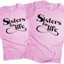 Sisters for life női póló szett (világosrózsaszín)