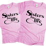 Kép 11/11 - Sisters for life női póló szett (világosrózsaszín)