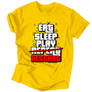 Kép 10/10 - Eat, sleep, play, restart póló férfi póló (citromsárga)