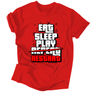 Kép 8/10 - Eat, sleep, play, restart póló férfi póló (piros)