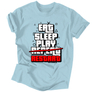 Kép 6/10 - Eat, sleep, play, restart póló férfi póló (világoskék)