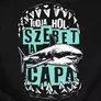 Kép 2/4 - "Tudja hol...szeret a cápa" férfi póló (fekete)