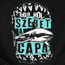 Kép 2/4 - "Tudja hol...szeret a cápa" férfi póló (fekete)